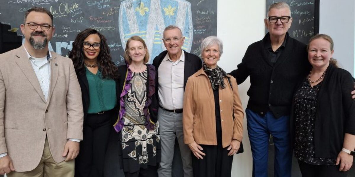 Faculty of Science at the University of Windsor Ottenbrite Lecture Series (L-R: Dean of Science, Proffesor Claudio Verani; Gemma Grey-Hall, CFRE; Shelley Ottenbrite; Dave Ottenbrite; Ruth Ottenbrite; Mark Ottenbrite; and guest Lecturer Proffesor Christa Brousseau). 